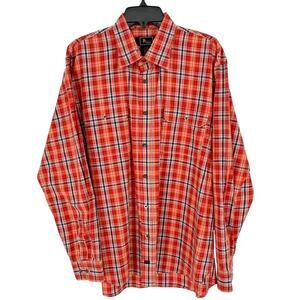 Y2K Men's Orange Plaid Button Up Shirt Jon Randall Collection Indie Western